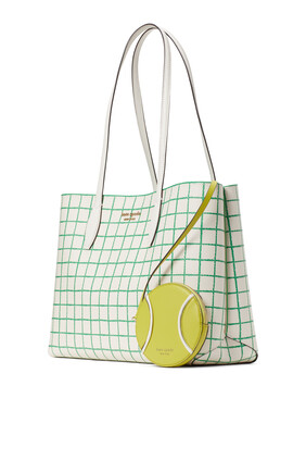 All Day Large Tennis Check-Print Tote Bag